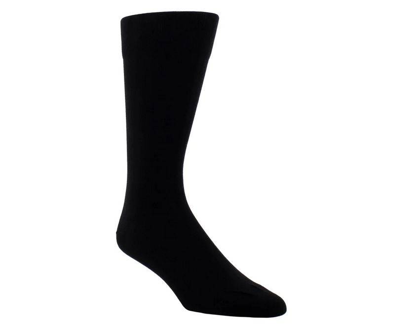 Perri's WGA103-001 Men's OS Wellness Non Elastic Crew Socks – Black