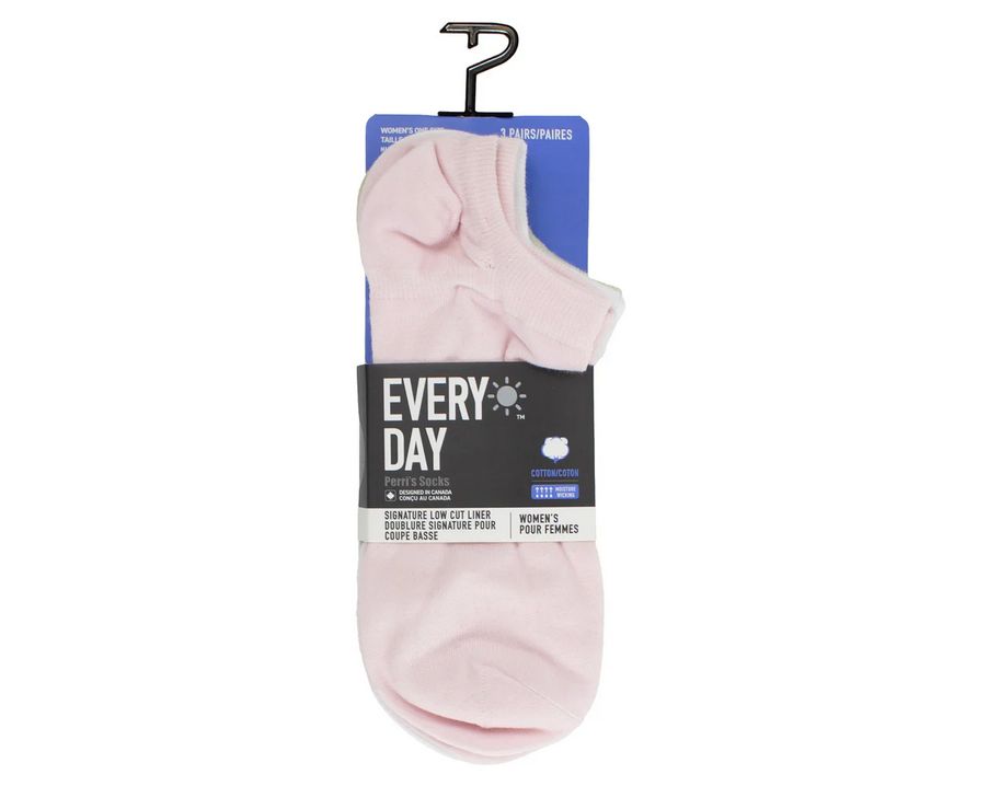 Perri's EDB273 Women's OS Everyday Liner Socks-3PC Set