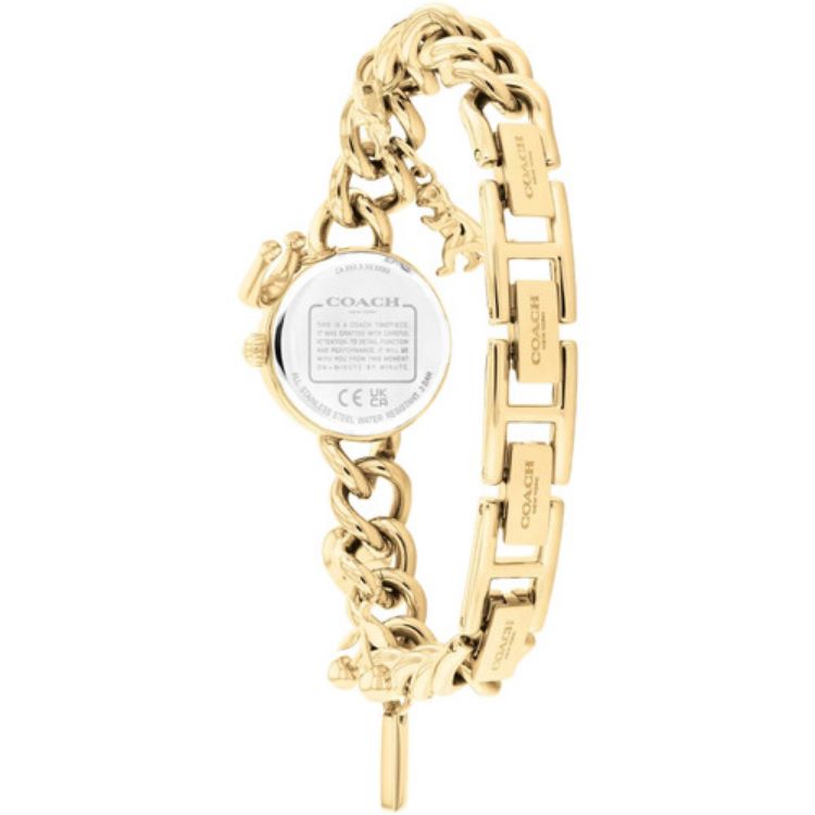 Coach 14504648 Women's Gold Charm Bracelet Watch
