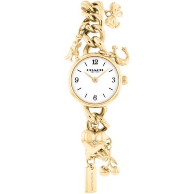 Coach 14504648 Women's Gold Charm Bracelet Watch