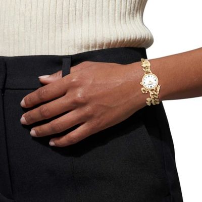Coach 14504648 Women's Gold Charm Bracelet Watch