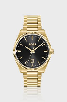 Boss 1514312 Men's Cheswick Gold-Tone Watch w/ Fluted Bezel
