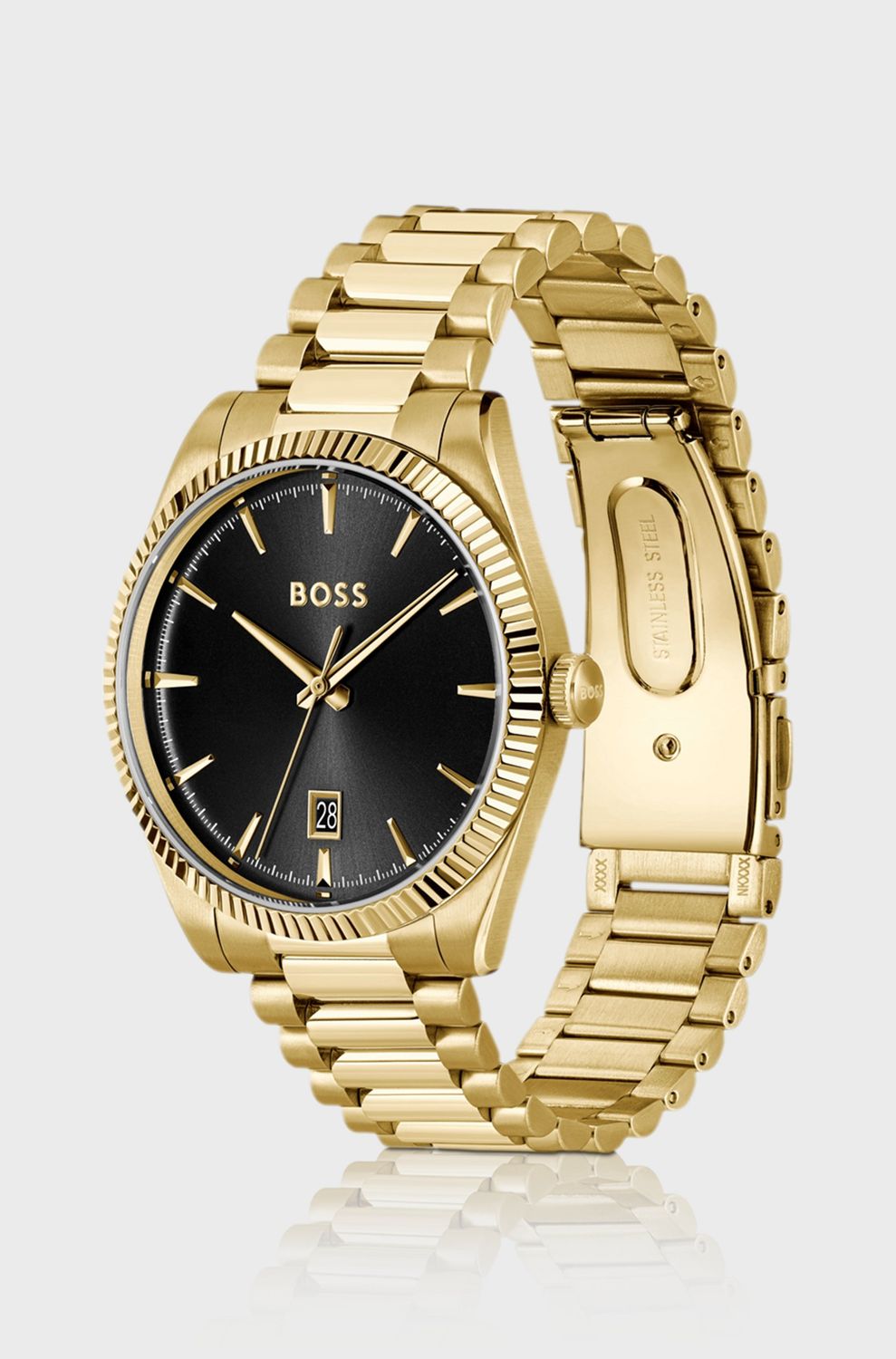 Boss 1514312 Men's Cheswick Gold-Tone Watch w/ Fluted Bezel