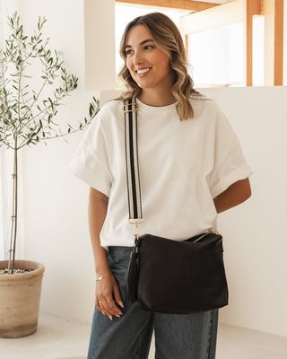 Louenhide 6036ST Women's Daisy Stripe Crossbody Bag/