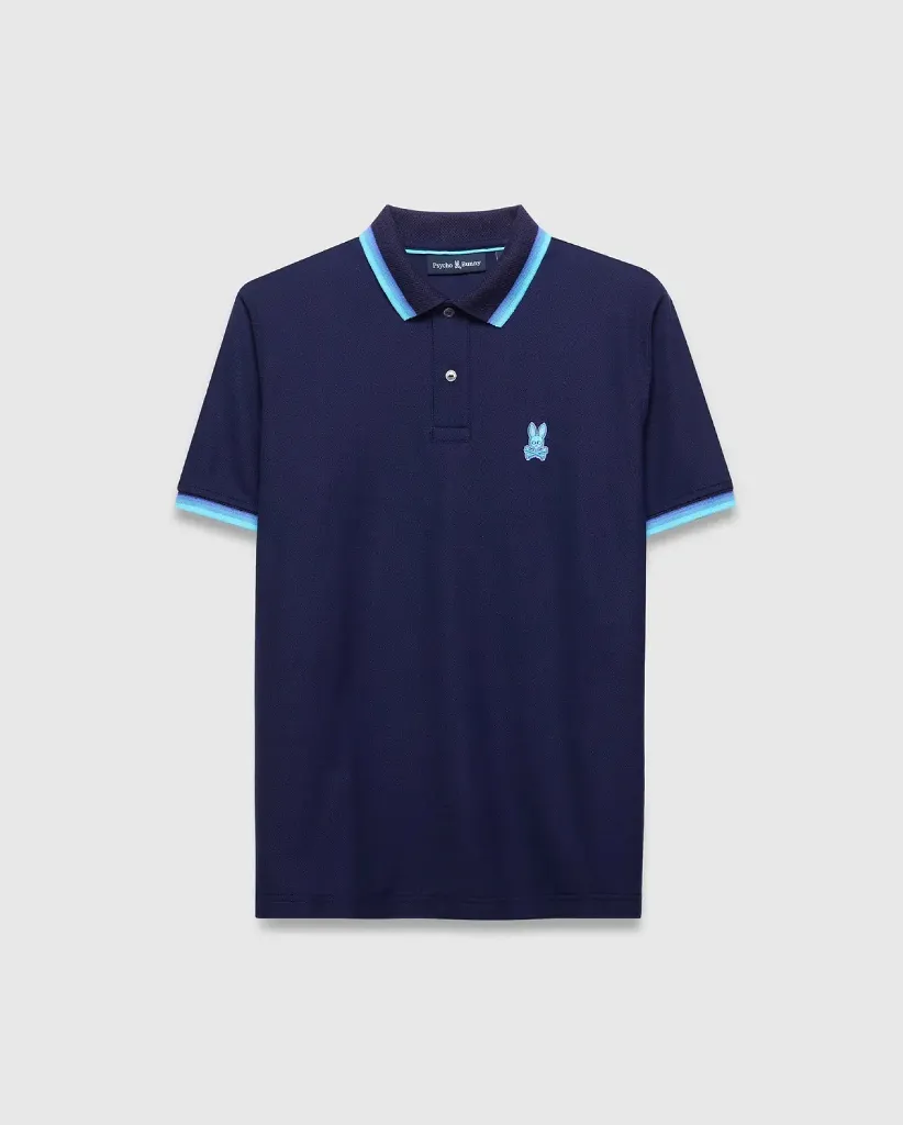 Psycho Bunny MT0100184 Men’s HOLDEN Short Sleeve MonochromaticPique Polo
