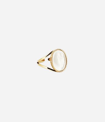 ZAG SRR11597-01SEL CORNELLIA Gold S. Steel Adjustable Stone Ring