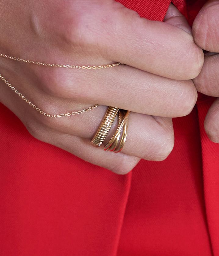 ZAG SRR24297-01 TIDJA Gold S. Steel Interlink Ring