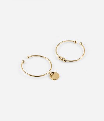 ZAG SRX9032-01 ATOMIUM Gold S. Steel Thin Stackable Ring/