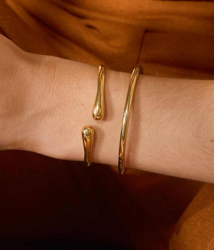 ZAG SBJ13488-01 CHENILLE Gold Plated S.Steel Bangle Bracelet