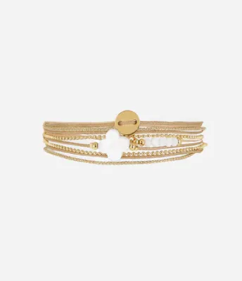 ZAG SBX25484-01SEL VELAZ Gold S. Steel Wrap Around Bracelet-CLOVER