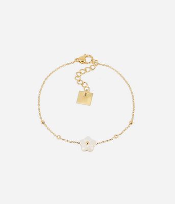 ZAG SBS19869-01SEL VAHINE Gold S. Steel Flower Bracelet – White