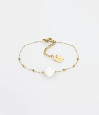 ZAG SBS07970-01 VELASQUEZ Gold S. Steel Clover Bead Bracelet