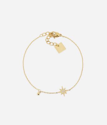 ZAG SBS18297-01 NEWTON Gold S. Steel Star CZ Bracelet