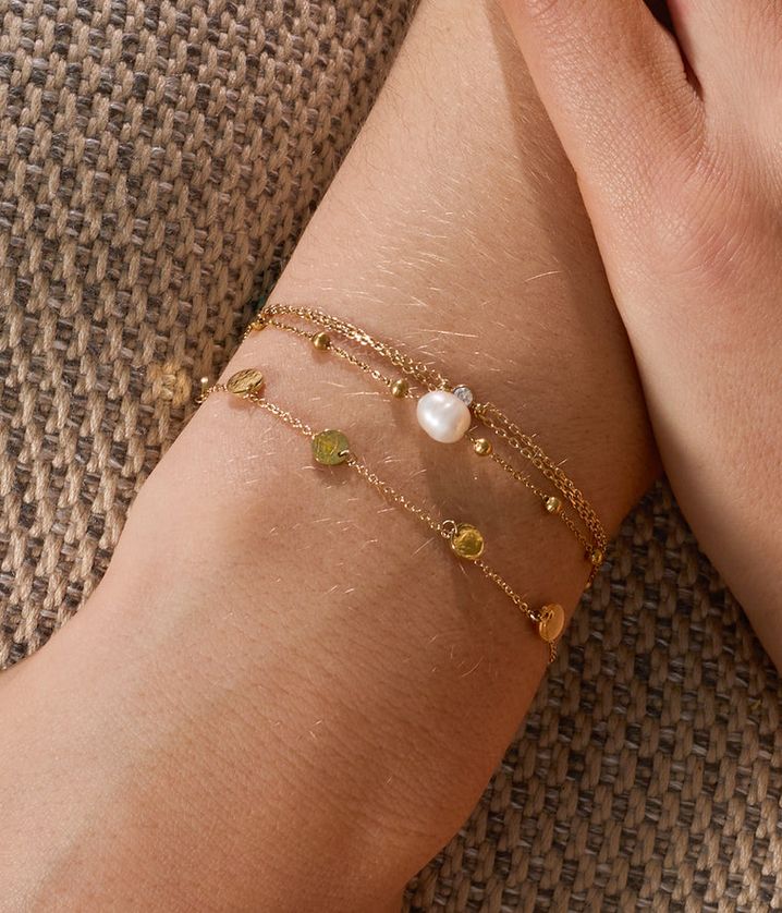 ZAG SBS4242-01 CONFETTIS Gold S. Steel Circle Charm Bracelet
