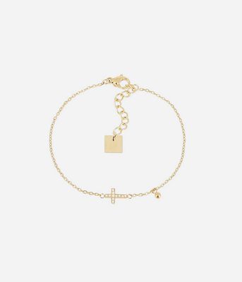ZAG SBS26776-01 ALVIDA Gold S. Steel Cross CZ Bracelet