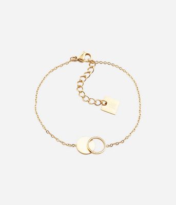 ZAG SBS3682-01 CANTOR Gold S. Steel Thin Interlink Bracelet