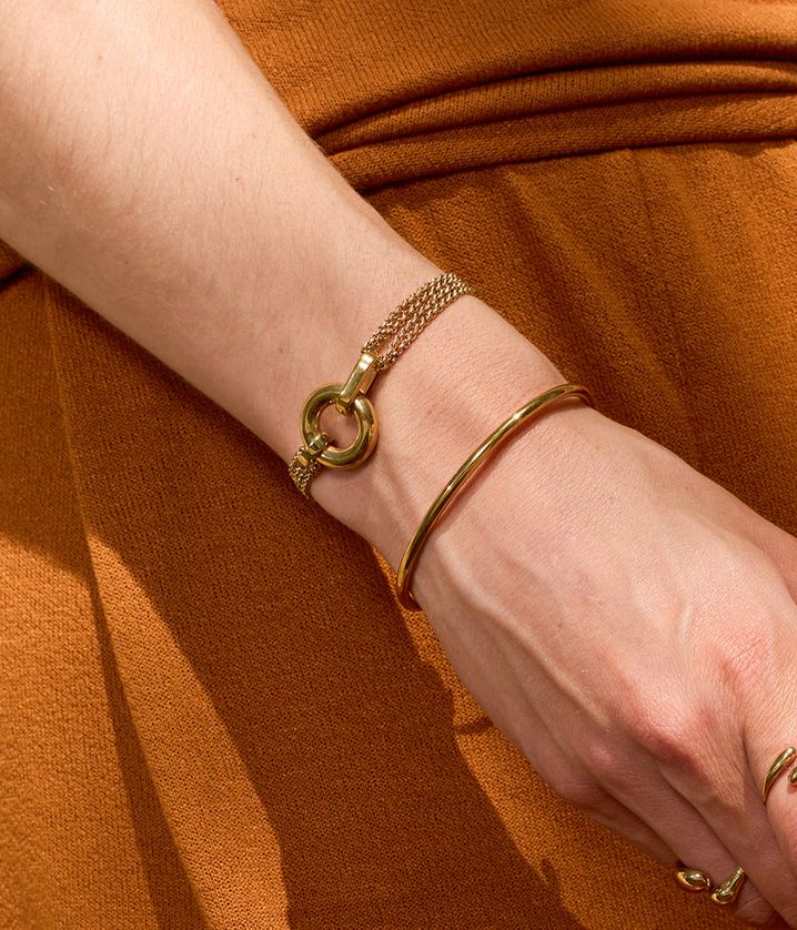 ZAG SBS24423-01 MANTESSA Gold S. Steel Thick Link Bracelet