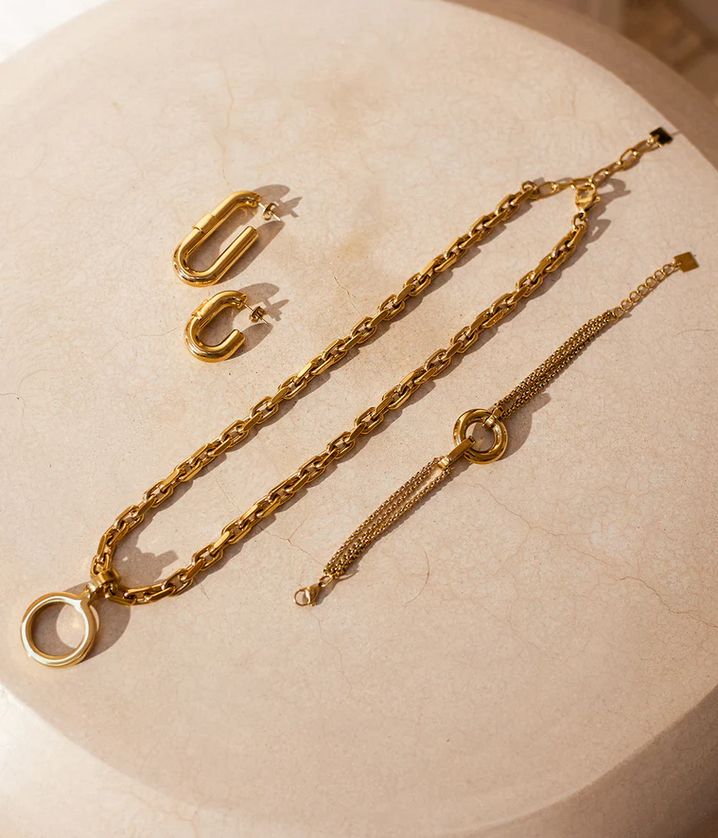 ZAG SBS24423-01 MANTESSA Gold S. Steel Thick Link Bracelet