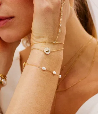 ZAG SBS27655-01SEL vieste bracelet perles ovales en acier inoxydable doré