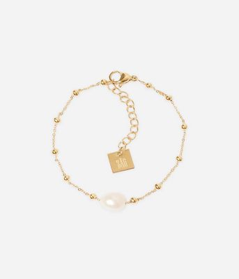 ZAG SBS22193-01SEL IZIA Gold S. Steel Pearl Bead Bracelet