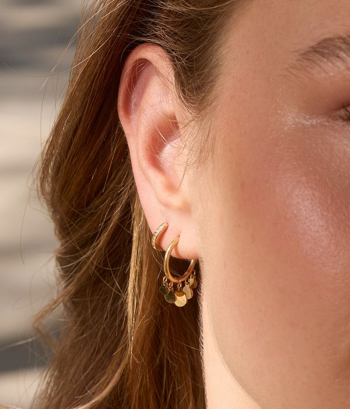ZAG SEC04242-01 CONFETTI Gold Plated S.Steel Small Hoop Dangle Earring