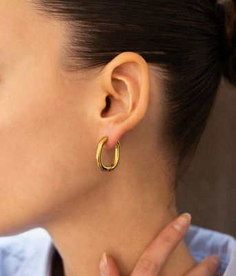 ZAG SEC22970-01 SUBLIME Gold Plated S.Steel Med Square Hoop Earring