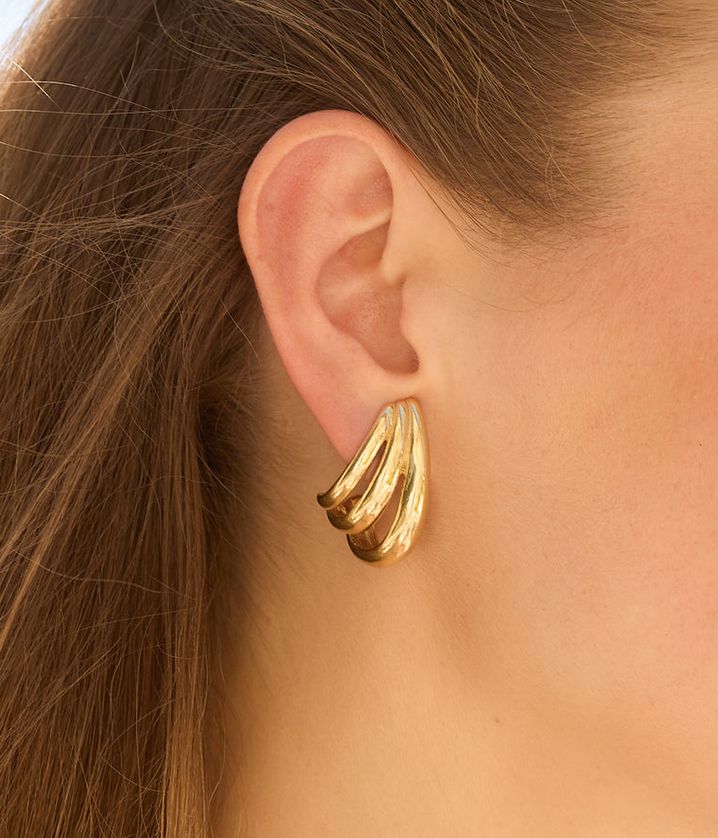 ZAG SEC25298-01 TELMA Gold Plated S.Steel Three Drop Large Earring
