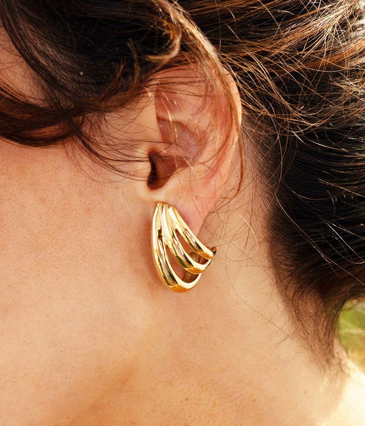 ZAG SEC25298-01 TELMA Gold Plated S.Steel Three Drop Large Earring