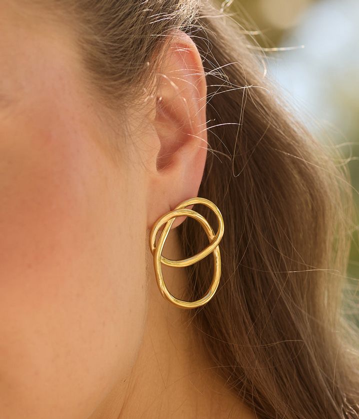 ZAG SEL23094-01 SHAPE Gold Plated S.Steel Twisted Earring