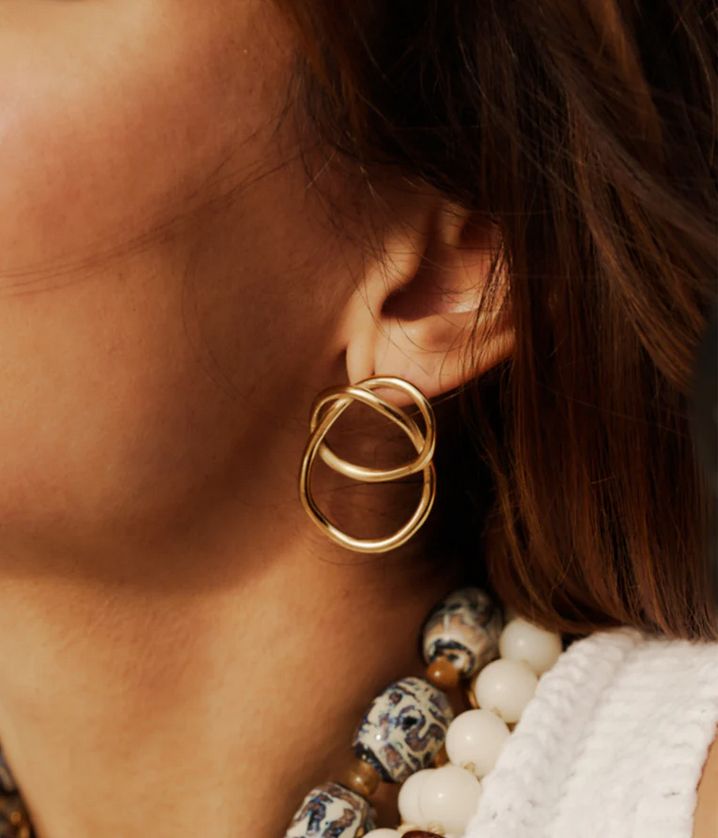 ZAG SEL23094-01 SHAPE Gold Plated S.Steel Twisted Earring
