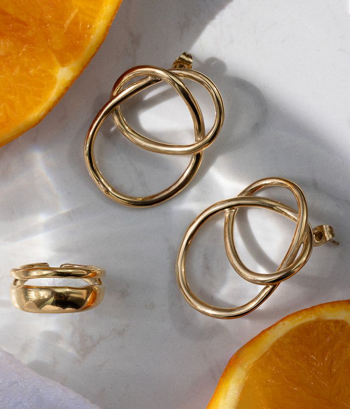 ZAG SEL23094-01 SHAPE Gold Plated S.Steel Twisted Earring