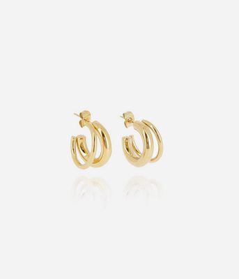 ZAG SEC21265-01 TORTEL Gold Plated S.Steel Double Loop Hoop Earring
