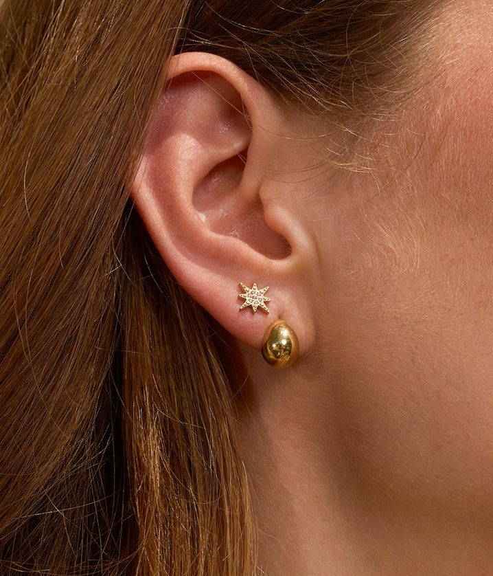 ZAG SEP23086-01 LARME S.Steel Gold Plated Tear Drop Stud Earrings