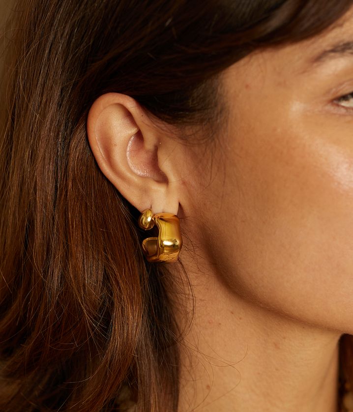 ZAG SEP23086-01 LARME S.Steel Gold Plated Tear Drop Stud Earrings