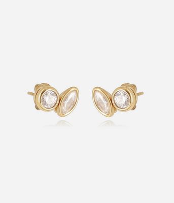 ZAG SEP27697-01 GALATINA S.Steel Gold Plated Double CZ Stud Earrings