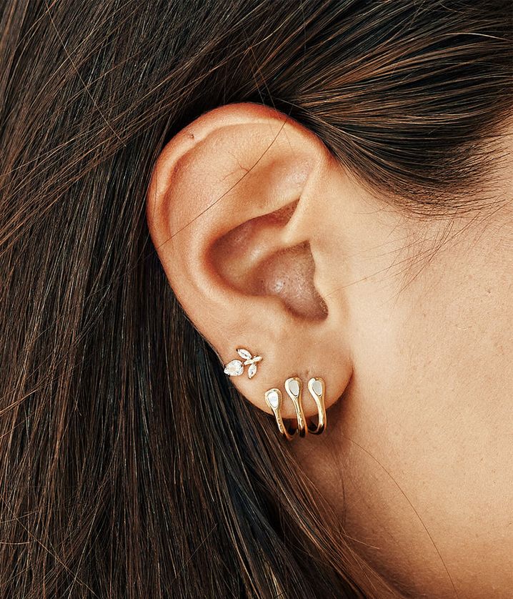 ZAG SEP24302-01 CIRCEE S.Steel Gold Plated CZ Flower Stud Earrings