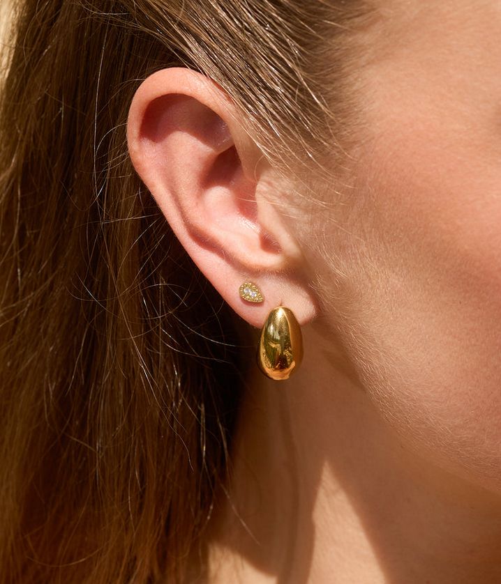 ZAG SEP18294-01 TEAR S.Steel Gold Plated CZ Tear Drop Earrings