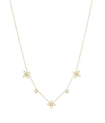 ZAG SNS12221-01 MANHATTAN Gold S. Steel Multi Star CZ Necklace