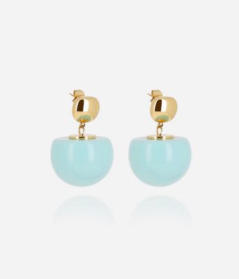 ZAG SEM27893-01 ROSAZIA S.Steel Gold Plated Turquoise Bulk Dangle Earrings
