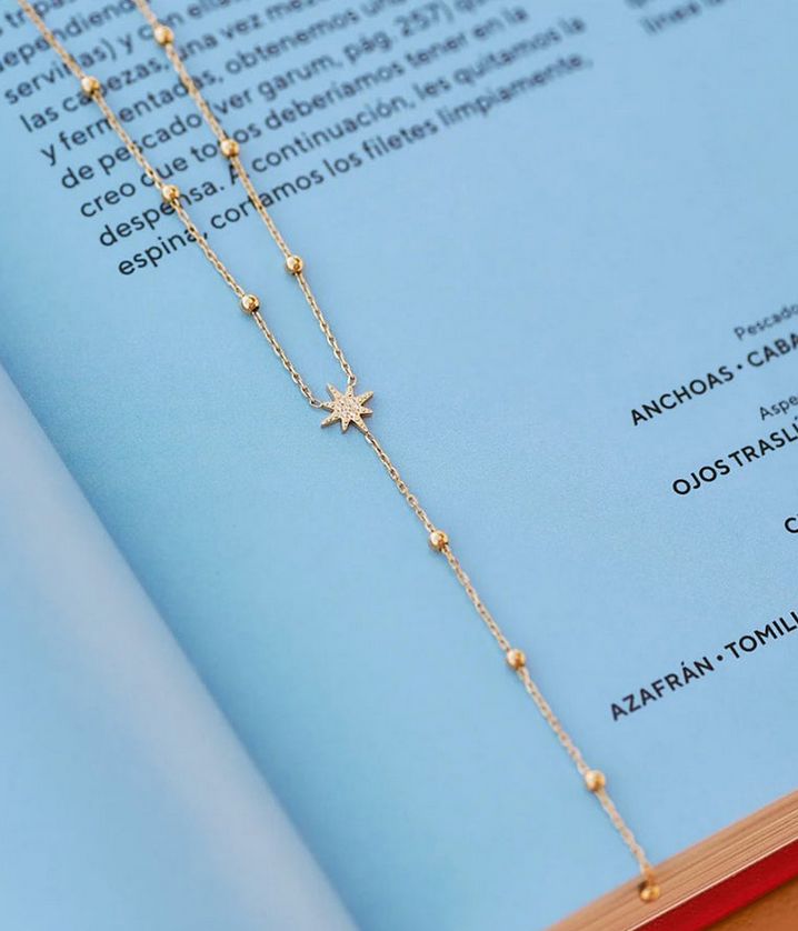 ZAG SNM18288-01 ISAAC Gold S. Steel CZ Star Necklace