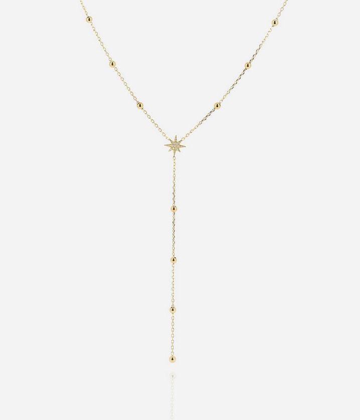 ZAG SNM18288-01 ISAAC Gold S. Steel CZ Star Necklace