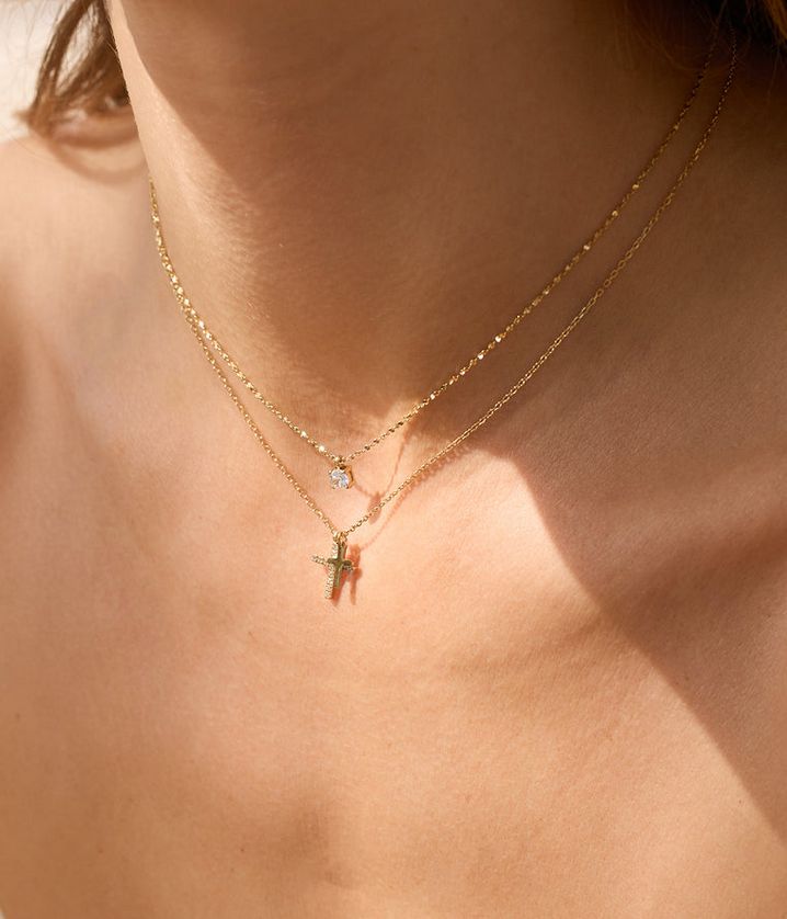 ZAG SNS23016-01 SERENA Gold S. Steel CZ Necklace
