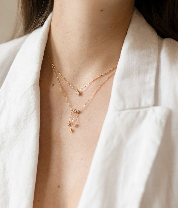 ZAG SNS23016-01 SERENA Gold S. Steel CZ Necklace
