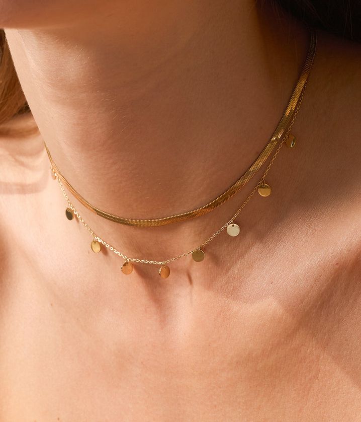 ZAG SNS7232-01 PUR Gold S. Steel Flat Necklace