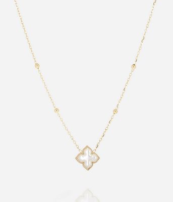 ZAG SNS25398-01SEL RACINE Gold S. Steel Four Leaf Clover Stone Necklace