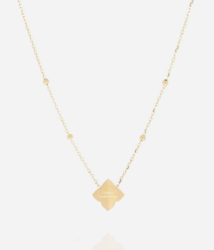 ZAG SNS25398-01SEL RACINE Gold S. Steel Four Leaf Clover Stone Necklace