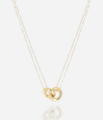 ZAG SNS24380-01 MENTI Gold S. Steel Double Strand Ring Interlink Necklace