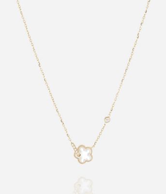 ZAG SNS26588-01SEL NAIS Gold S. Steel Floral Stone Pendant Necklace