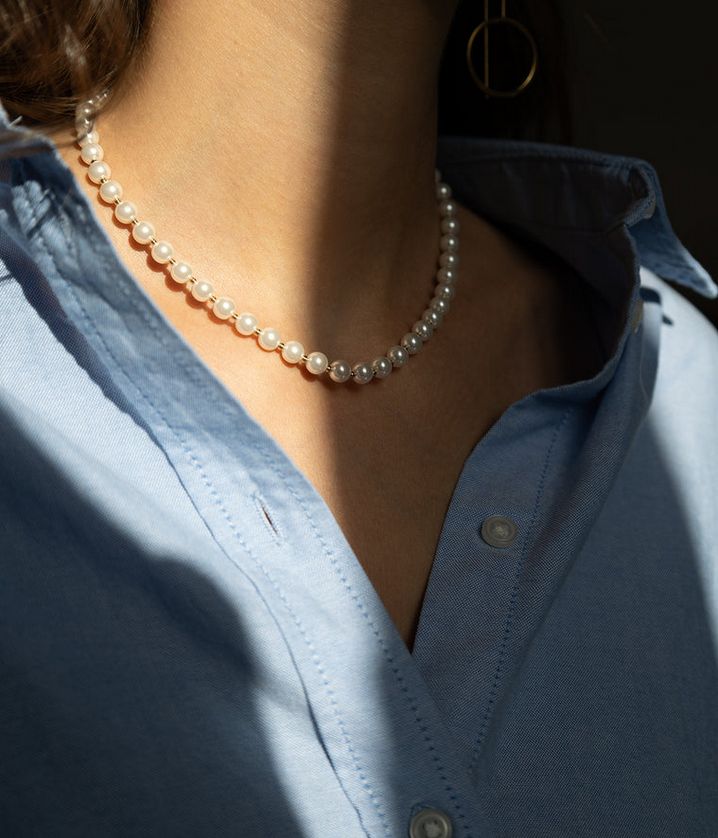ZAG SNS21615-01SEL LIVIA Gold S. Steel Pearl Bead Necklace