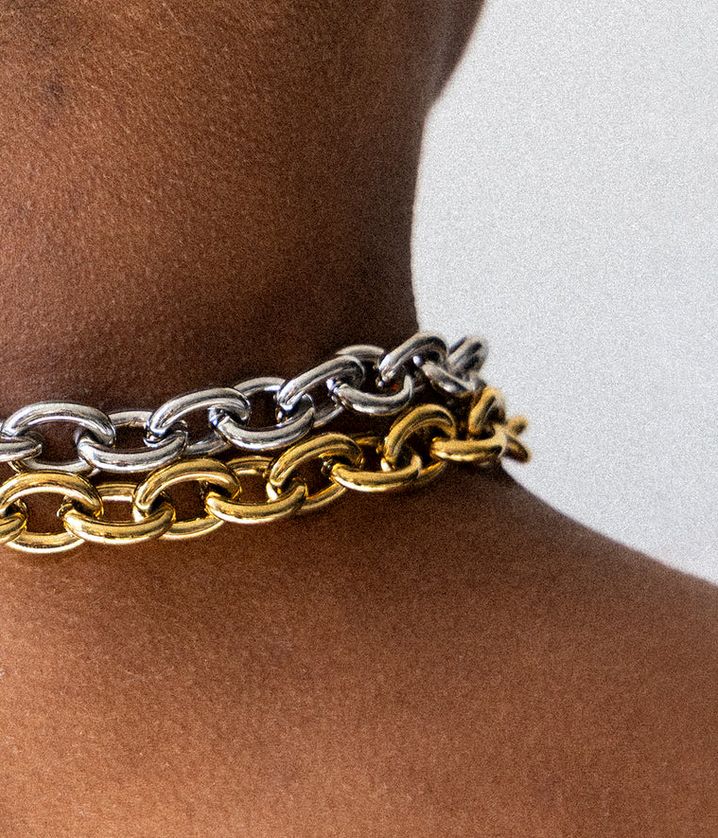 ZAG SNS24208-01 ECUME Gold S. Steel Chain Link Necklace